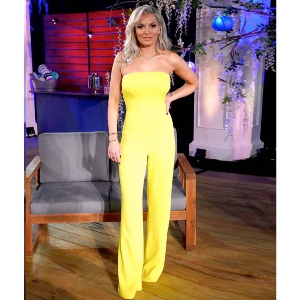 Ramy Brook Strapless Wide-Leg Jumpsuit in Neon SUNSHINE Yellow!✨️ - Picture 4 of 5